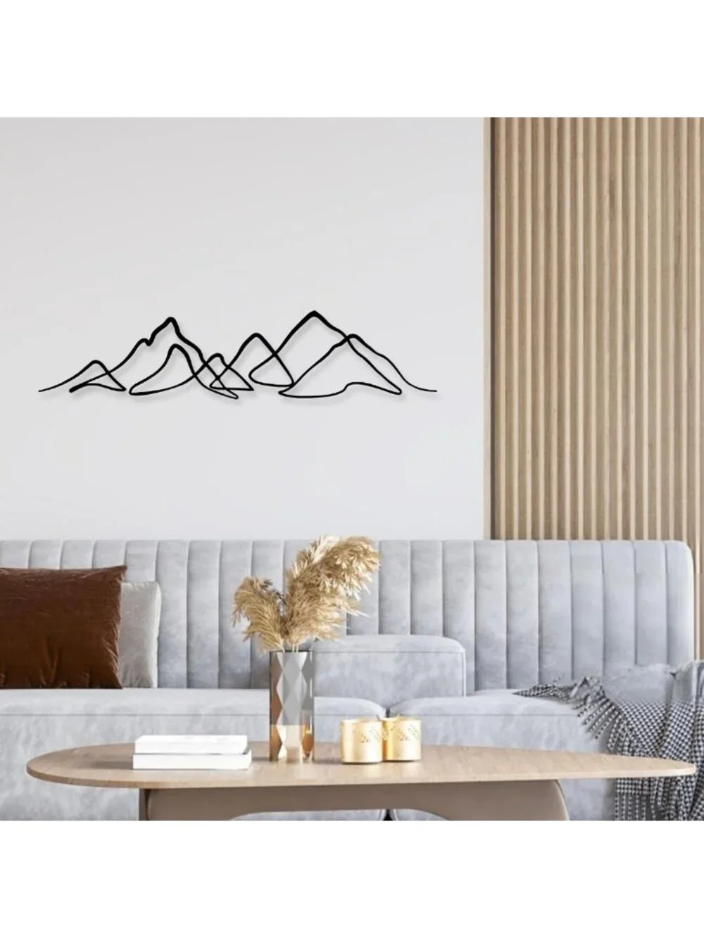 Horizontal Mountain Metal Wall Art - Modern Nature Decor for Home & Office